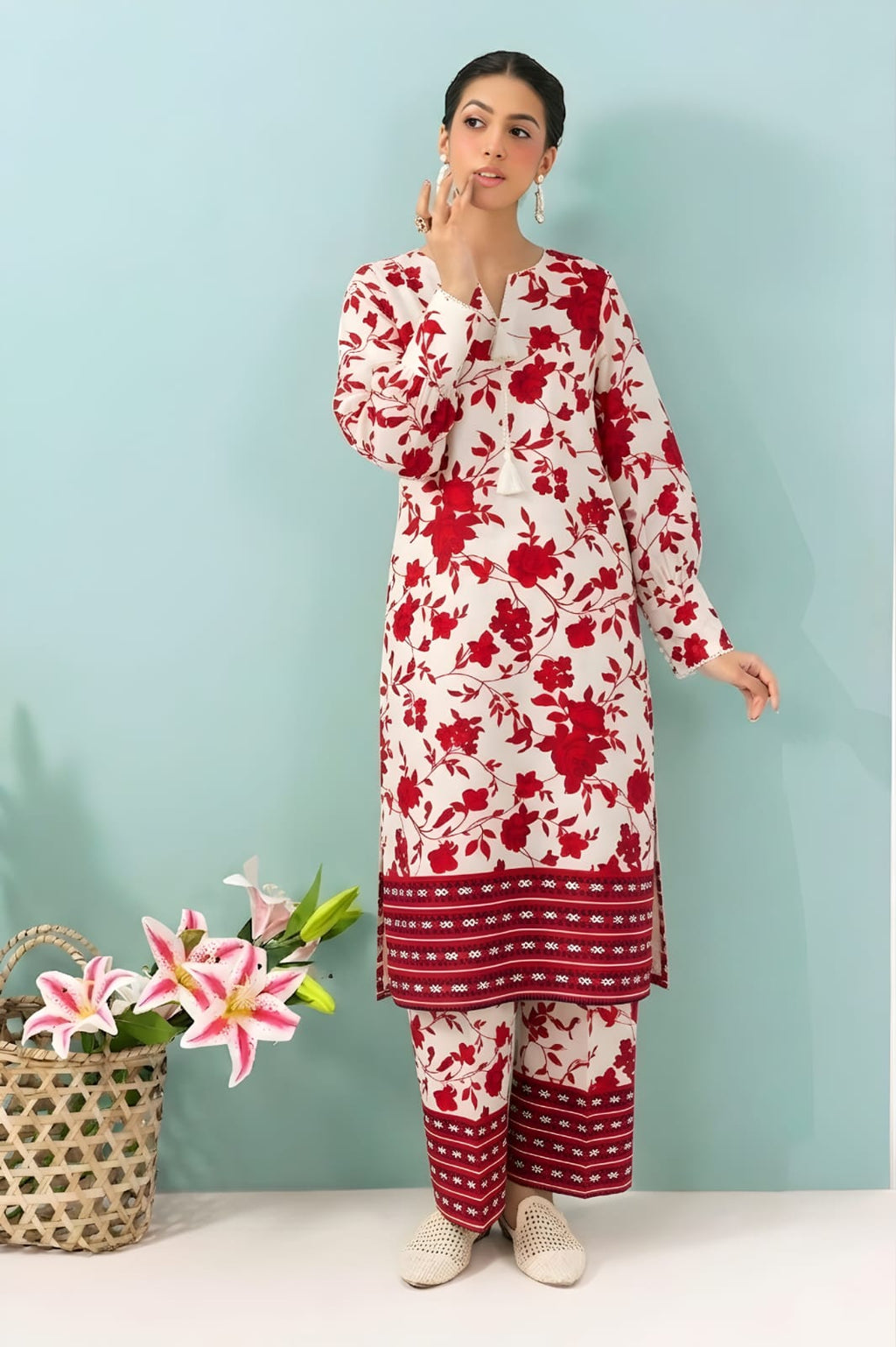 2Pc Lawn Unstitched ( Code : 10 )