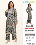 2Pc Lawn Unstitched Suit ( Code : 02 )