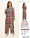 2Pc Lawn Unstitched Suit ( Code : 09 )