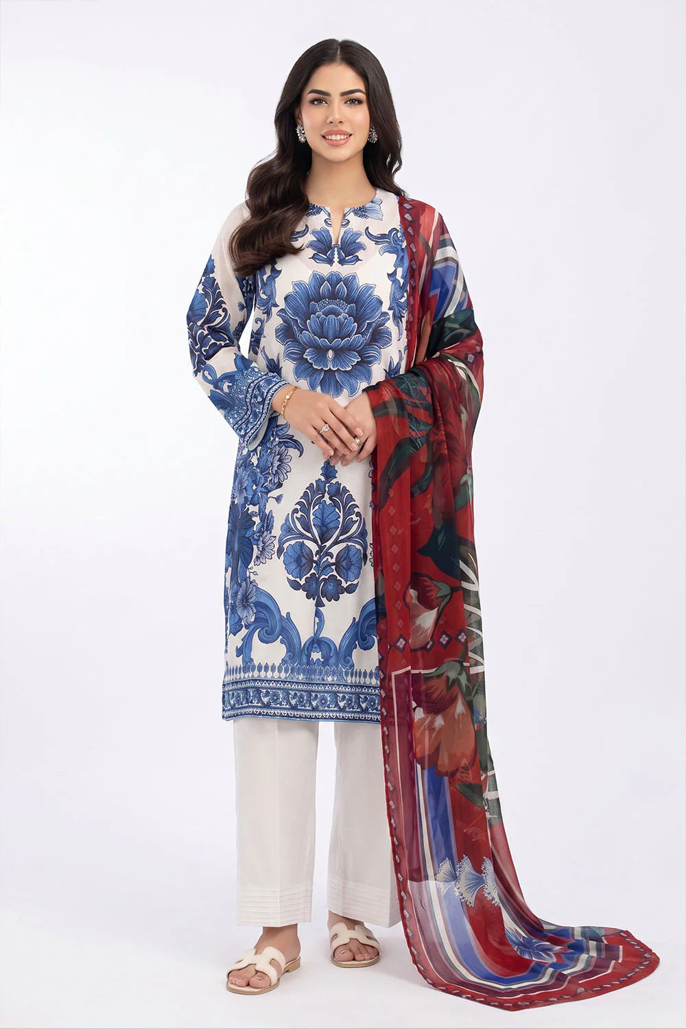 3Pc Lawn Unstitched Suit ( Code : 02 )
