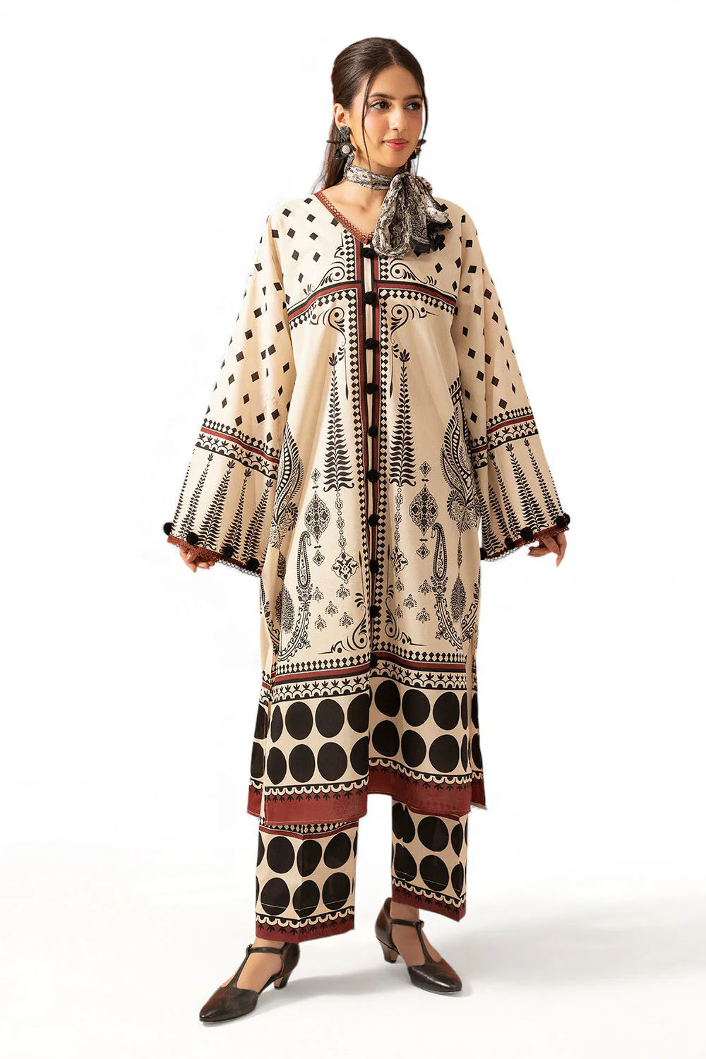 2Pc Lawn Unstitched Suit ( Code : 08 )