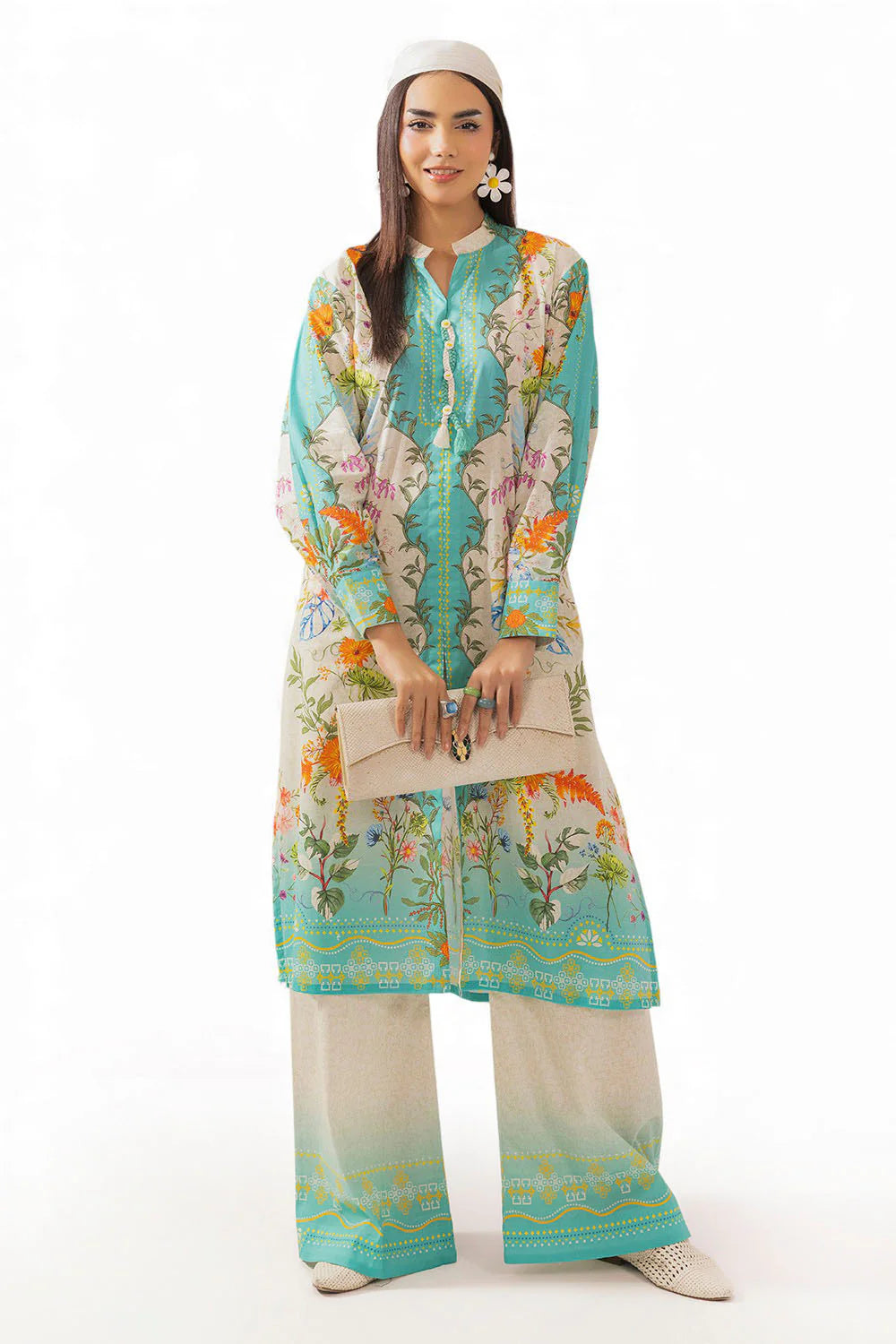 2Pc Lawn Unstitched Suit ( Code : 05 )